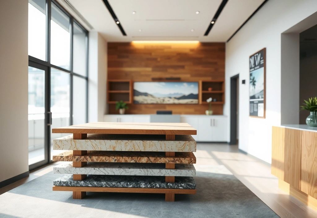 Matériaux d'exposition dans l'agence